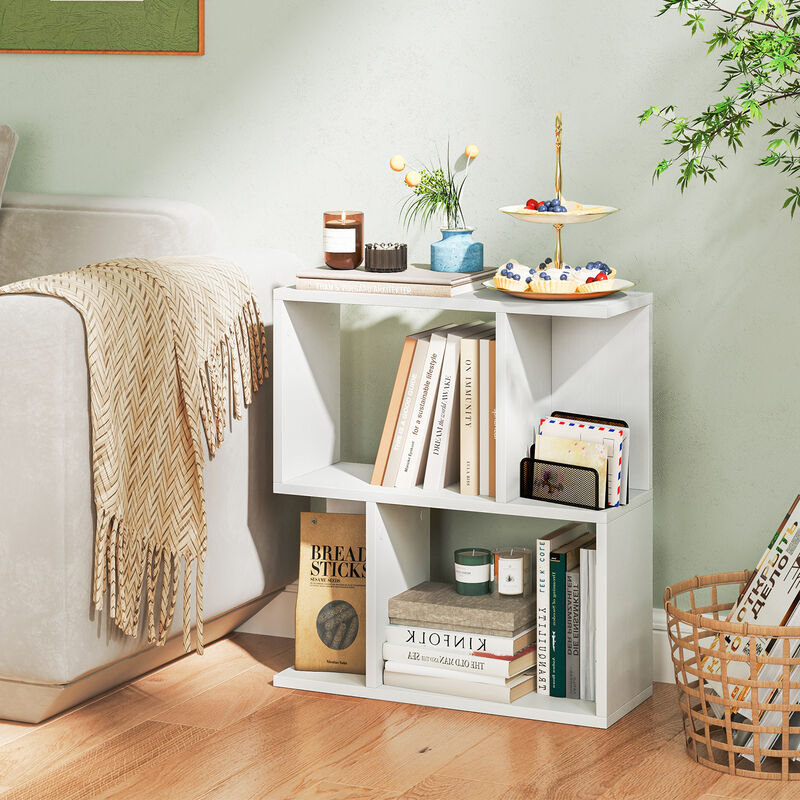 3-Tier Bookshelf with Display Shelf for Small Space
