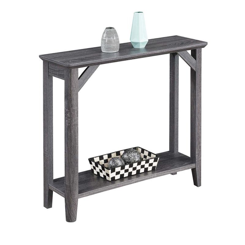Convenience Concepts Winston Hall Table with Shelf, Weathered Gray