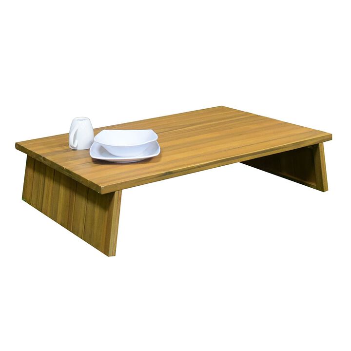 F. Corriveau International - Fuji Scandinavian Style Coffee Table for Outdoors, Made of Acacia Wood