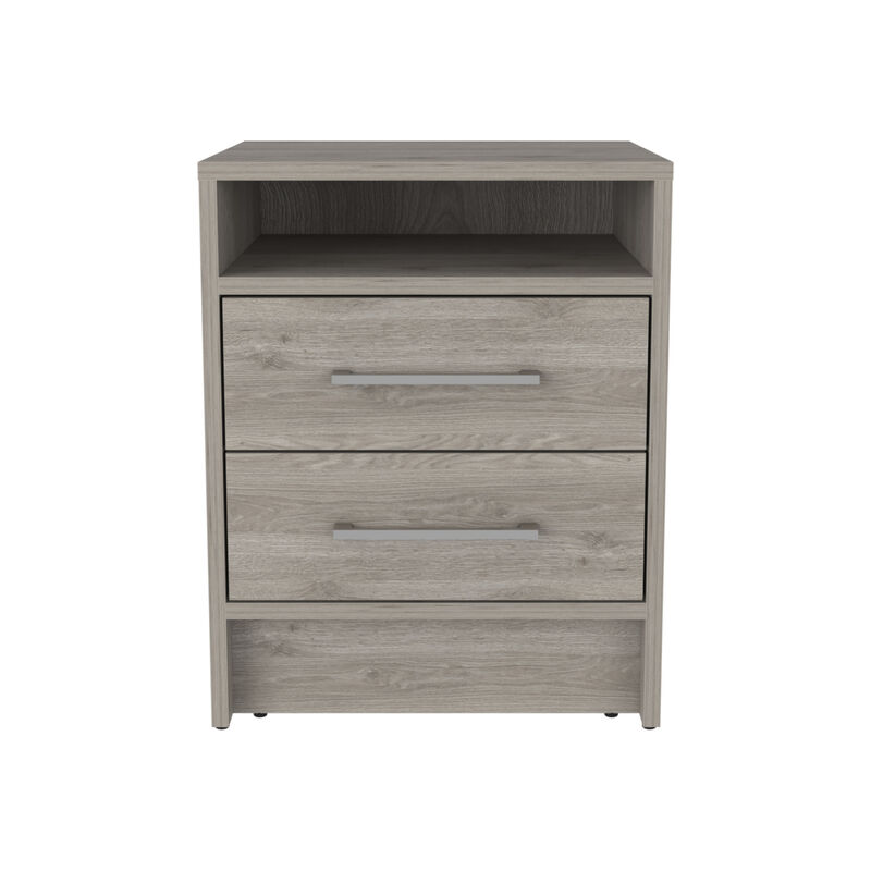 Streamdale Eter Nightstand, Superior Top, Two Drawers - Light Gray image number 0