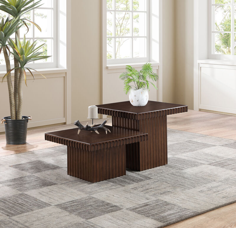 Meridian Furniture Spencer Brown Oak Veneer Coffee Table image number 1