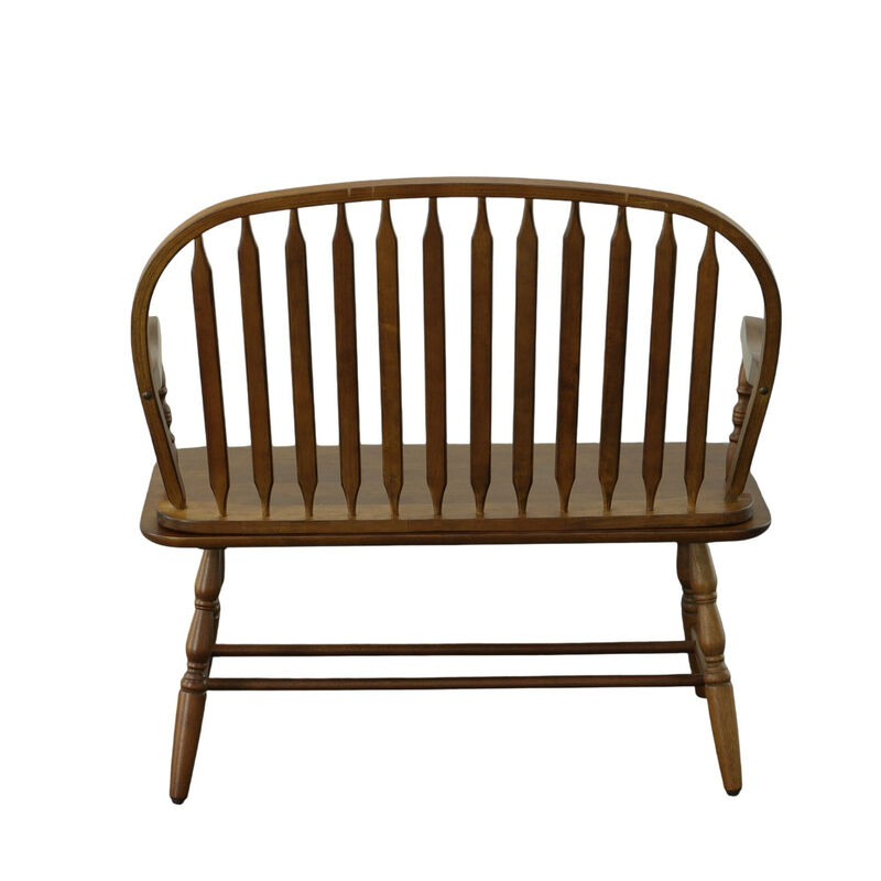 HomeRoots 44" Wood Windsor Spindle Back Bench image number 0