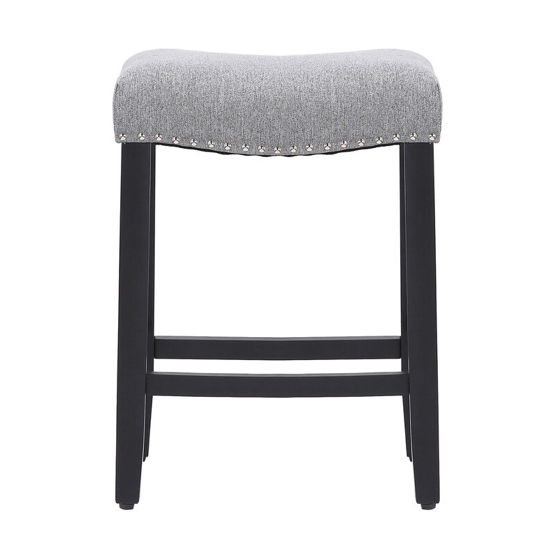 WestinTrends 24" Upholstered Saddle Seat Counter Stool (Set of 2)