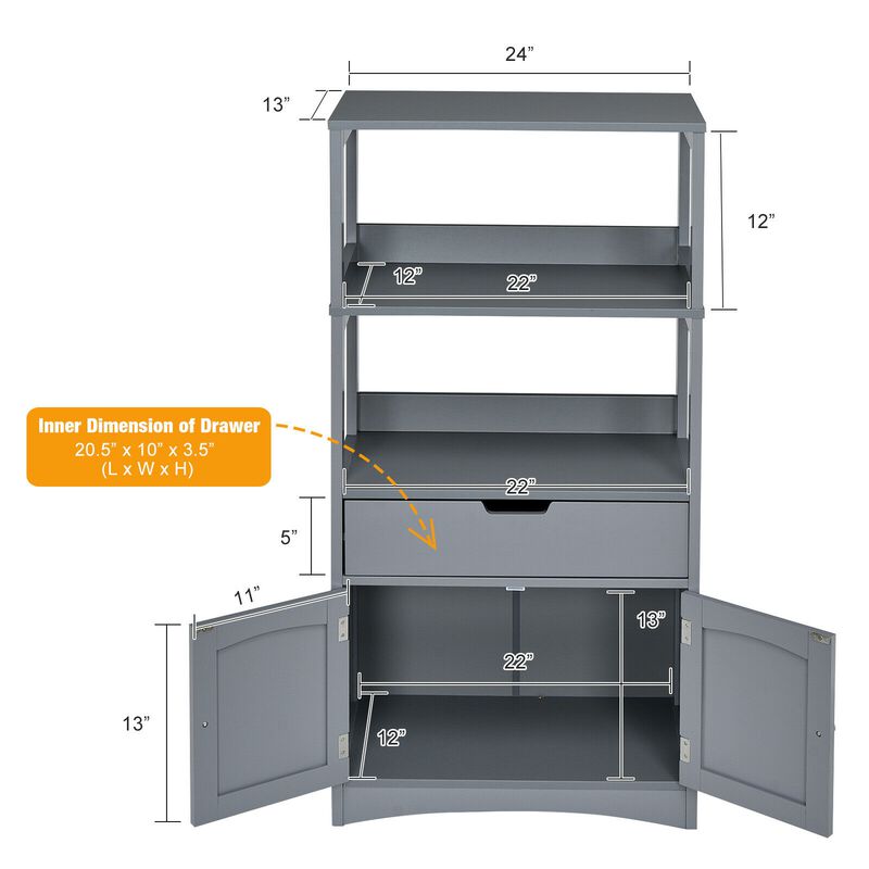 Bathroom Storage Cabinet with Drawer and Shelf Floor Cabinet image number 6