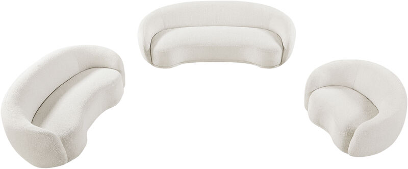 Meridian Furniture Hyde Cream Boucle Fabric Chair