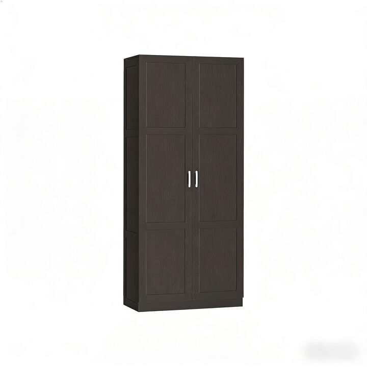 Modern Freestanding Kitchen Pantry Cabinet White Storage Cabinet with Adjustable Shelve