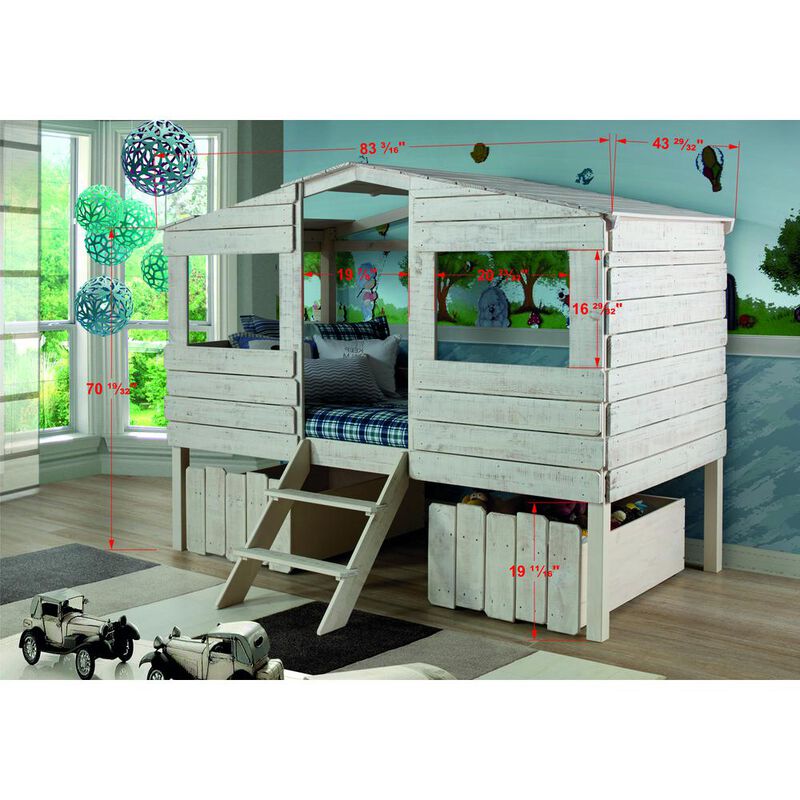 Donco Trading Twin Tree House Low Loft Bed