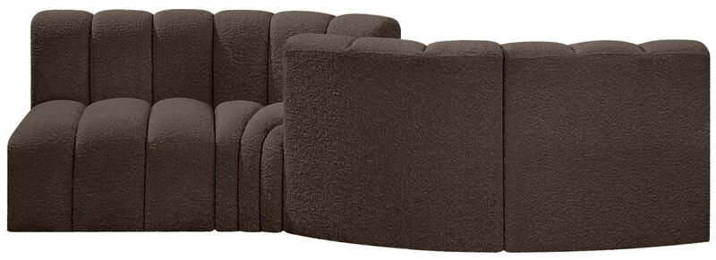 Meridian Furniture Arc Brown Boucle Fabric Modular Sofa image number 2