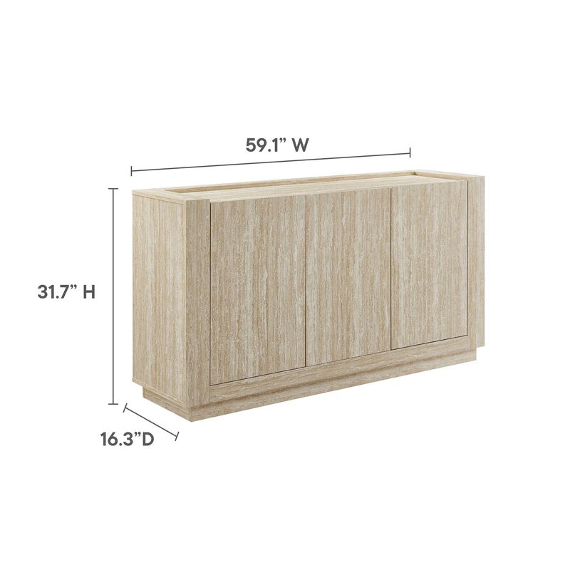 Hollis Sideboard with Faux Travertine Finish image number 2
