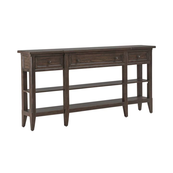 Liberty Furniture Paradise Valley Hall Console Table Traditional - Saddle Brown Oak Wood