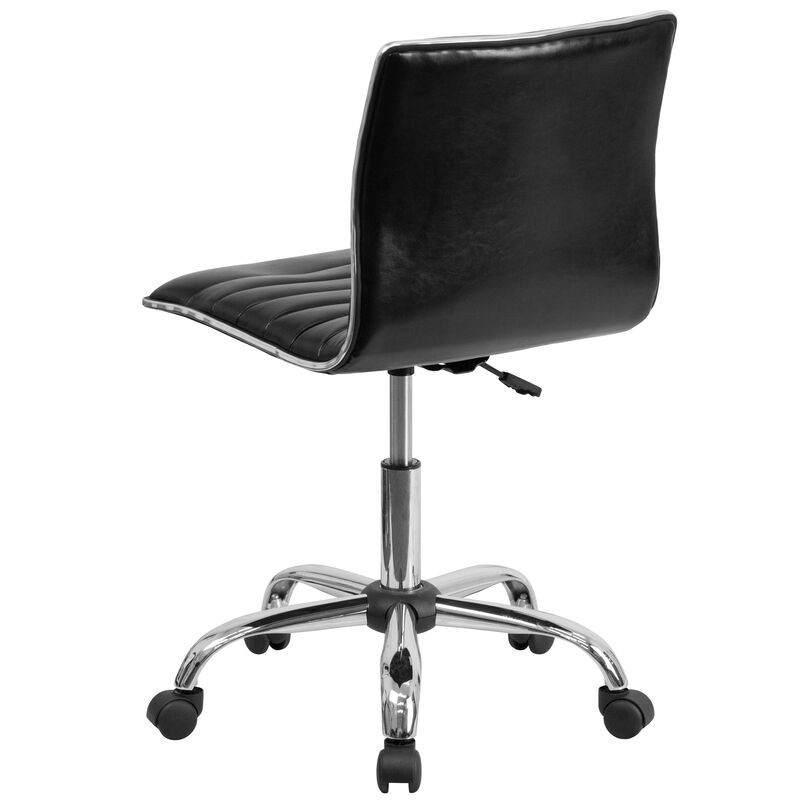 Alan Low Back Designer Armless Ribbed Swivel Task Office Chair image number 5