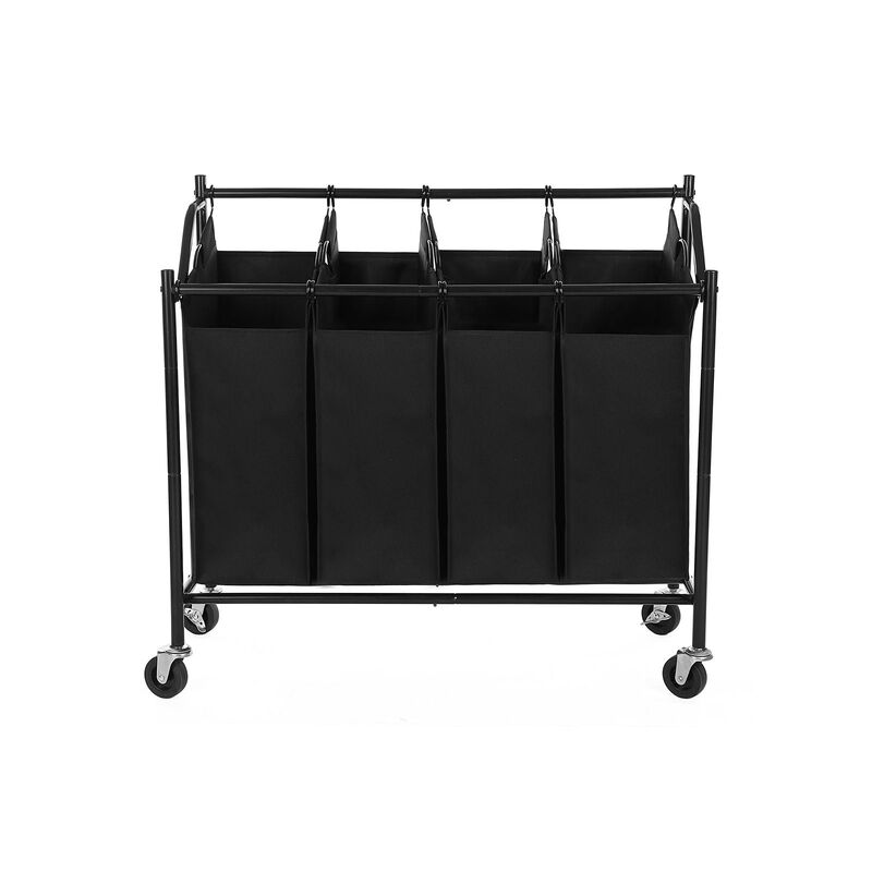 BreeBe Black Laundry Cart with 4 Sorter Bags image number 1