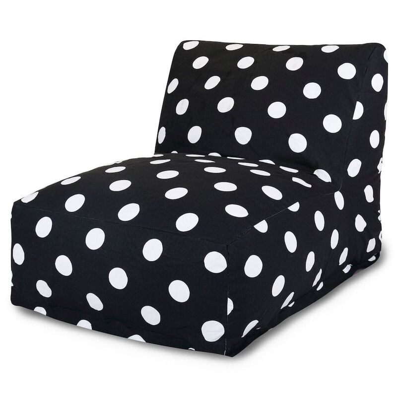 Majestic Home Goods Chair Lounger Polka Dot (Large) Black