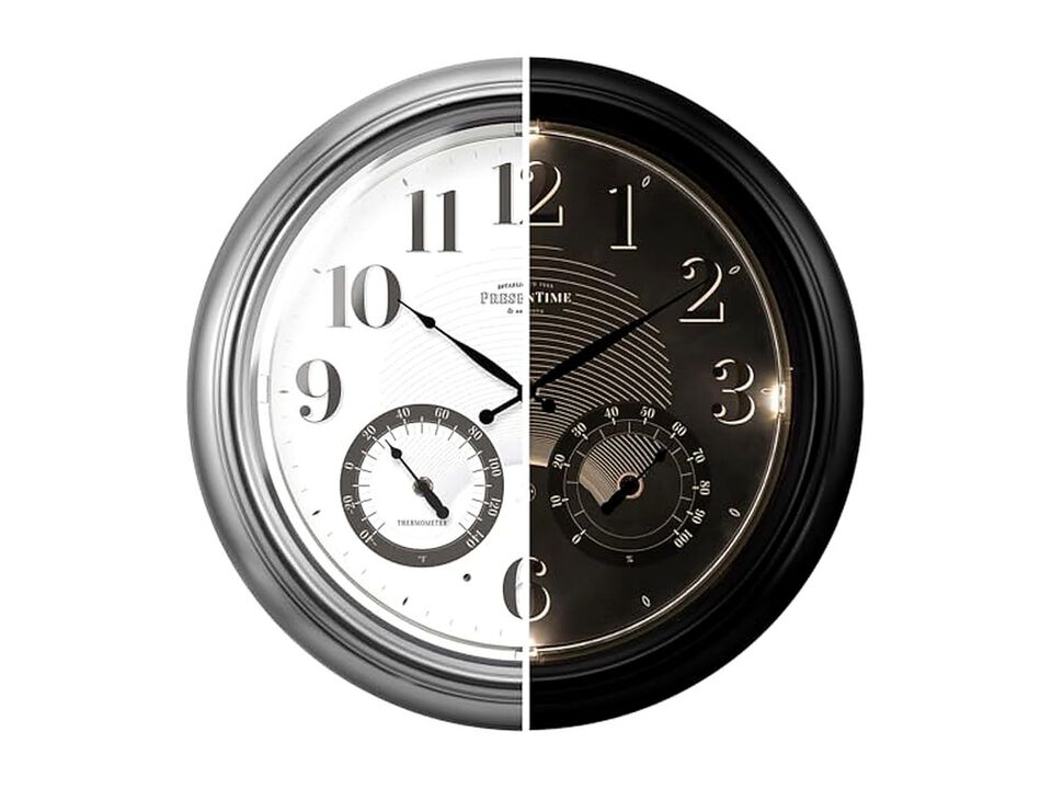 Illuminated Atomic Smart Sensor Night Wall Clock 18 Inch Outdoor Waterproof