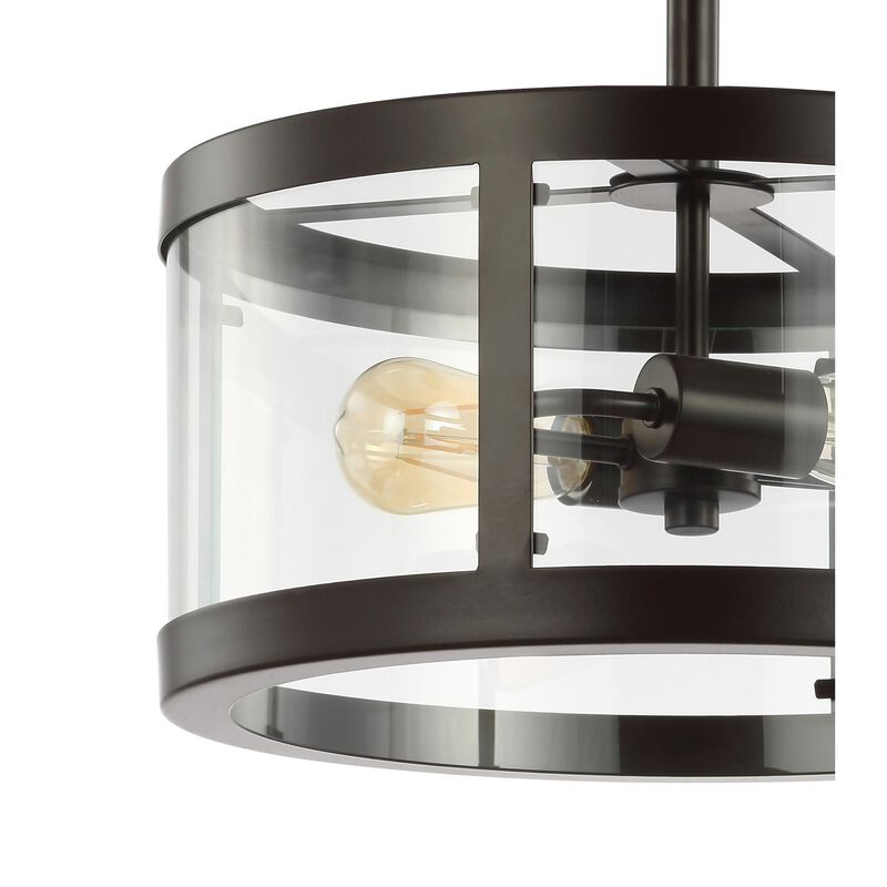 Herndon Iron/Glass Modern LED Flush Mount