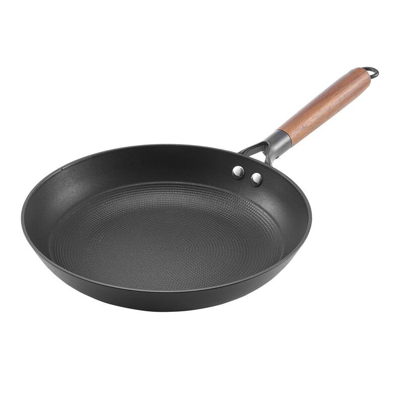 3-Piece Cast Iron Skillet Set, Nonstick Frying Pans with Detachable Wood Handles - Black image number 9