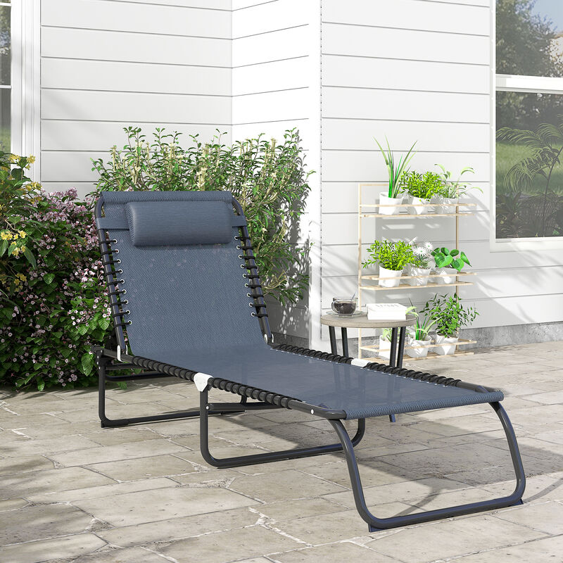 Hivvago Foldable 4-Position Chaise Lounge image number 1