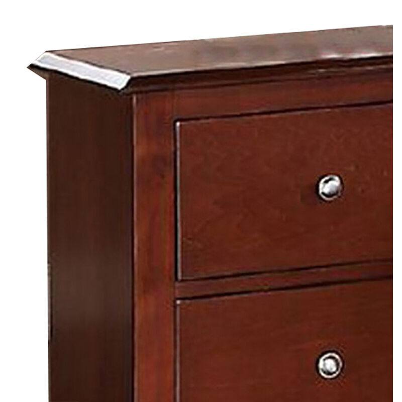 Streamdale Selma Nightstand With 2 Drawers Storage In Brown Finish
