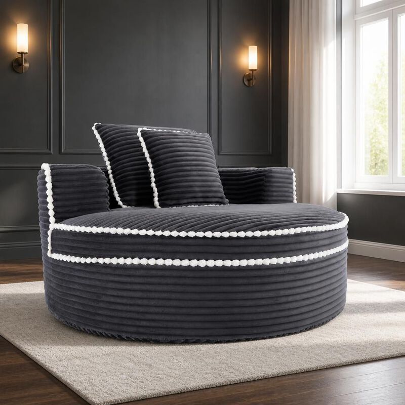 GOODSILO Round Multi-functional Memory Foam Convertible Sofa Bed Sectional Cloud Couch for Small Living Spaces, Apartments and Offices image number 2
