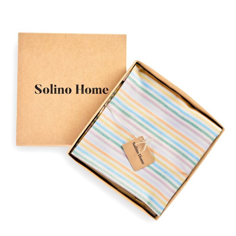 Solino Home Julia 100% Linen Round Tablecloth &ndash; Handcrafted, Machine Washable, Perfect for Holiday and Everyday Dining