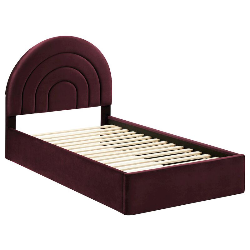 Solana Arched Performance Velvet Twin Platform Bed image number 0