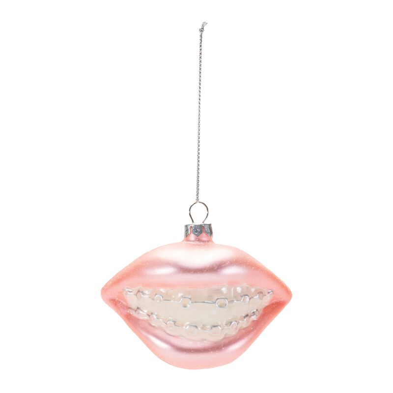 Braces-Themed Glass Ornaments &ndash; Set of 12 Holiday Decorations for Dentist Offices, Gifts, or Whimsical Trees