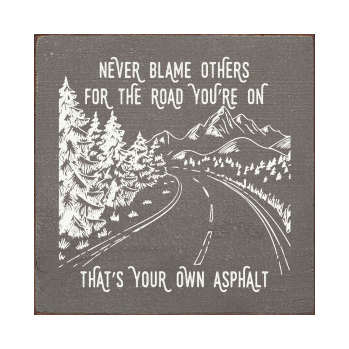 Inspirational Wooden Wall Art Sign Rustic Home Decor Motivational Quote Plaque Never Blame Others
