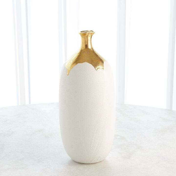 Large Dipped Golden Crackle Vase