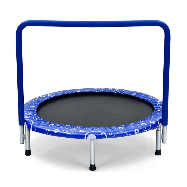 Kids Rebounder Trampoline with Covered Safety Handrail for Exercise and Play