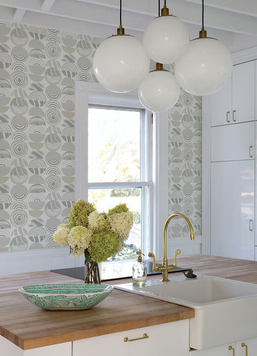 Mage Light Grey Mod Geometric Wallpaper