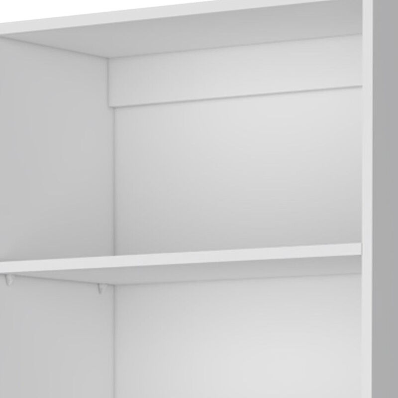 HomeRoots 71" White Wood Five Tier Bookcase image number 3