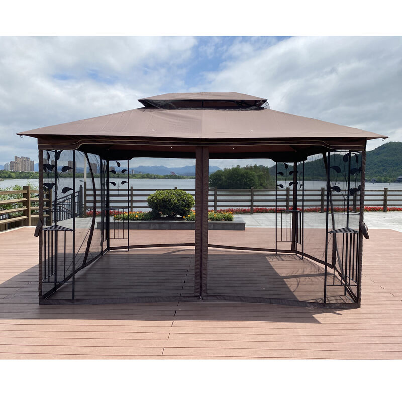 Streamdale 13' x 10' Gazebo with Double Roof & Mosquito Net