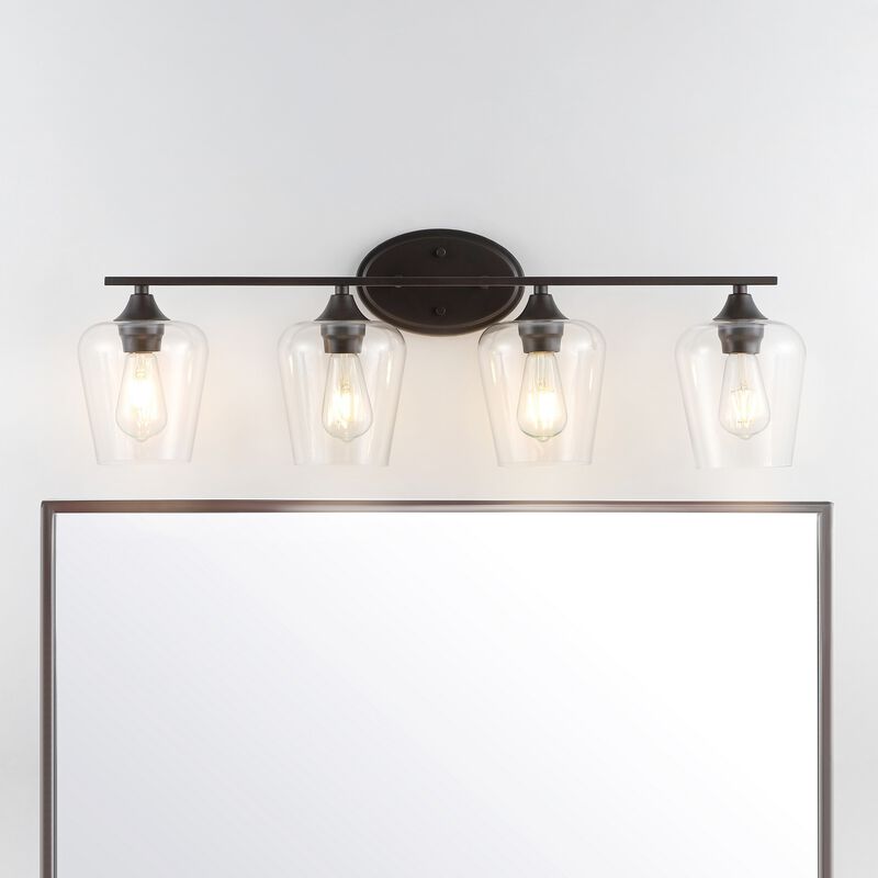 Jayne Iron/Glass Cottage Rustic LED Vanity Light