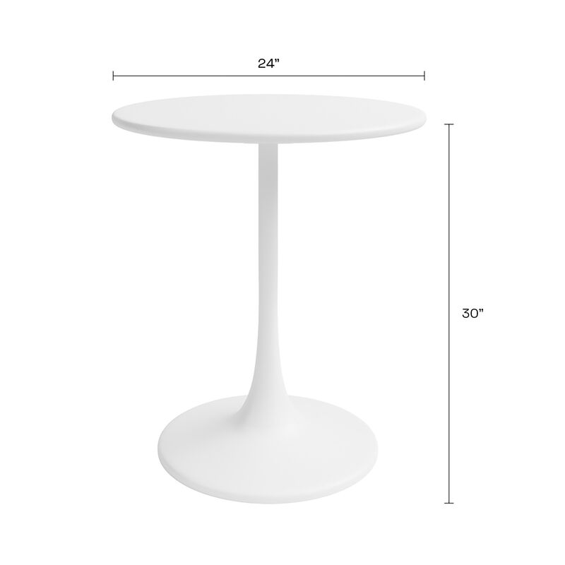KURV&reg; OUTDOOR & INDOOR ROUND 24" STEEL BISTRO TABLE