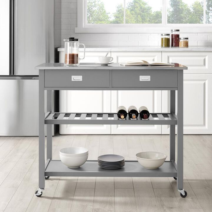 Chloe Stainless Steel Top Kitchen Island/Cart