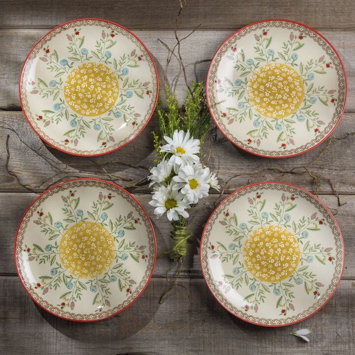 Euro Ceramica Ella 4 Piece Salad Plates Set