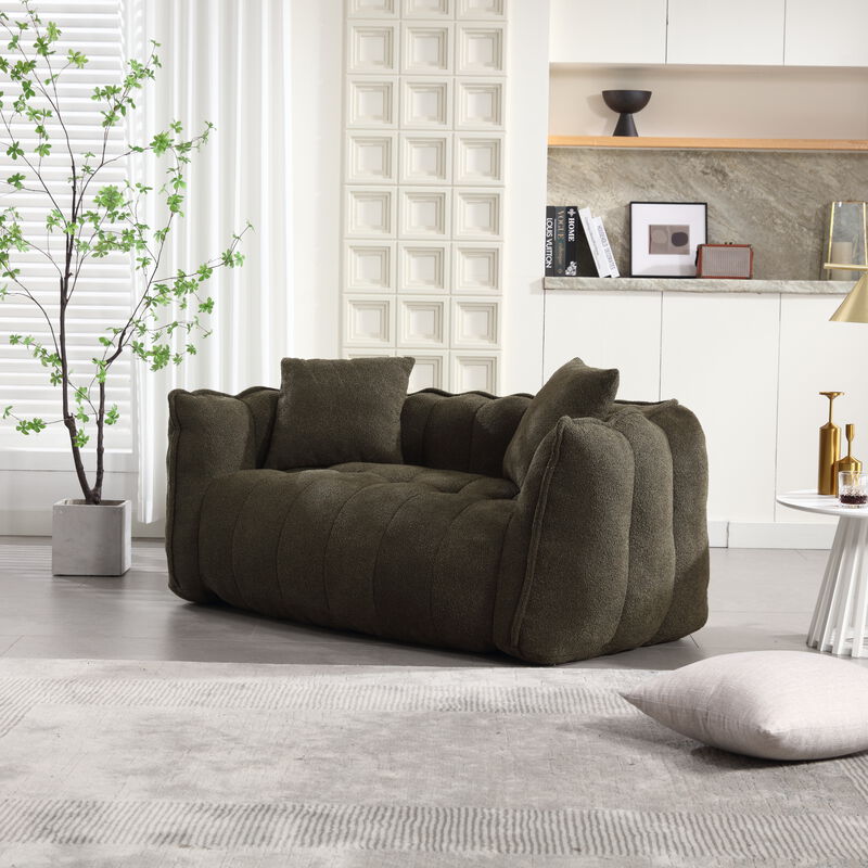 Merax Chenille Lazy Bean Bag Loveseat for Living Room.
