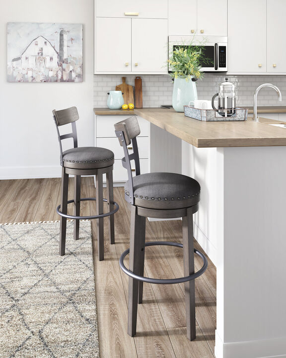 Caitbrook Counter Height Swivel Bar Stool with Contoured Backrest