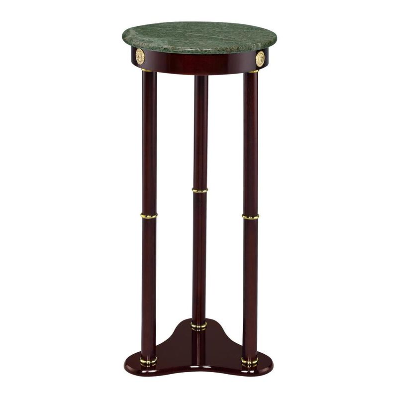 Coaster Co. of America Edie Round Marble Top Accent Table Merlot