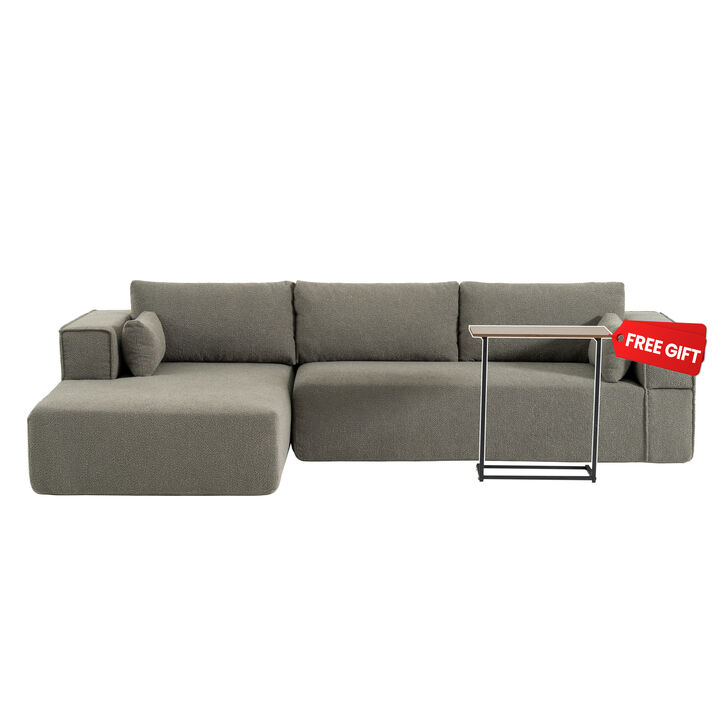Merax Fully Compressed Modular Sectional Sofa with 1 Side Table