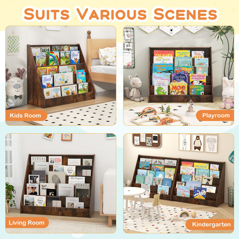 5-Tier Kids Bookshelf with Deep Compartments and Stable Baby Book Case