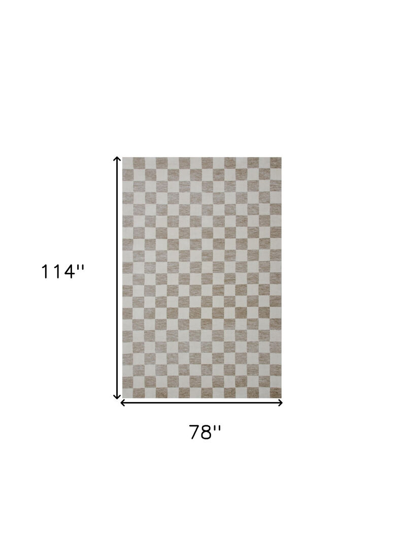 HomeRoots Checkered Power Loom Area Rug image number 3