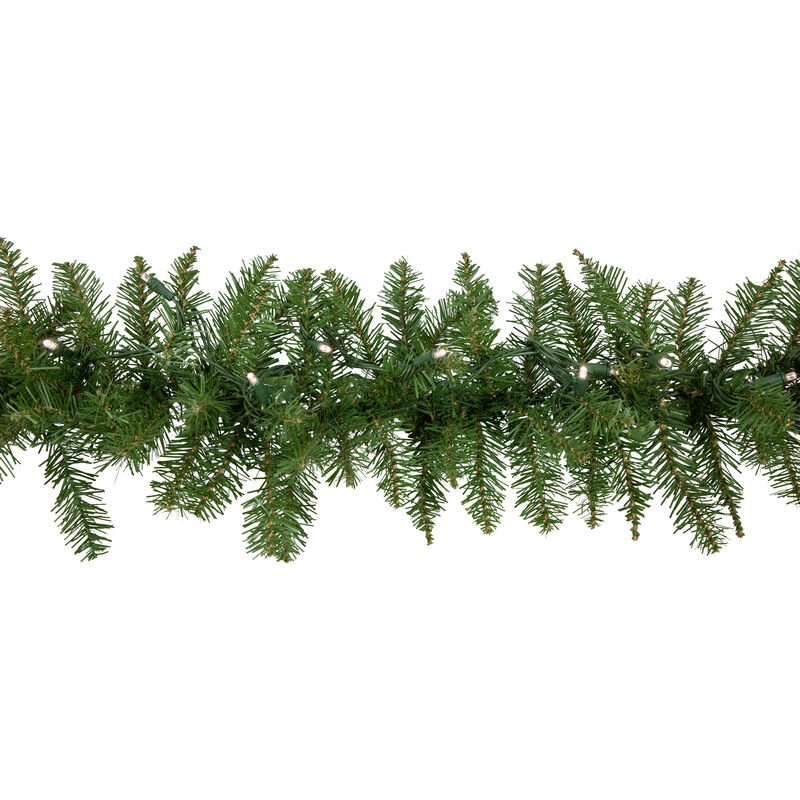 9' x 10" Pre-lit Rockwood Pine Artificial Christmas Garland  Warm White LED Lights image number 2