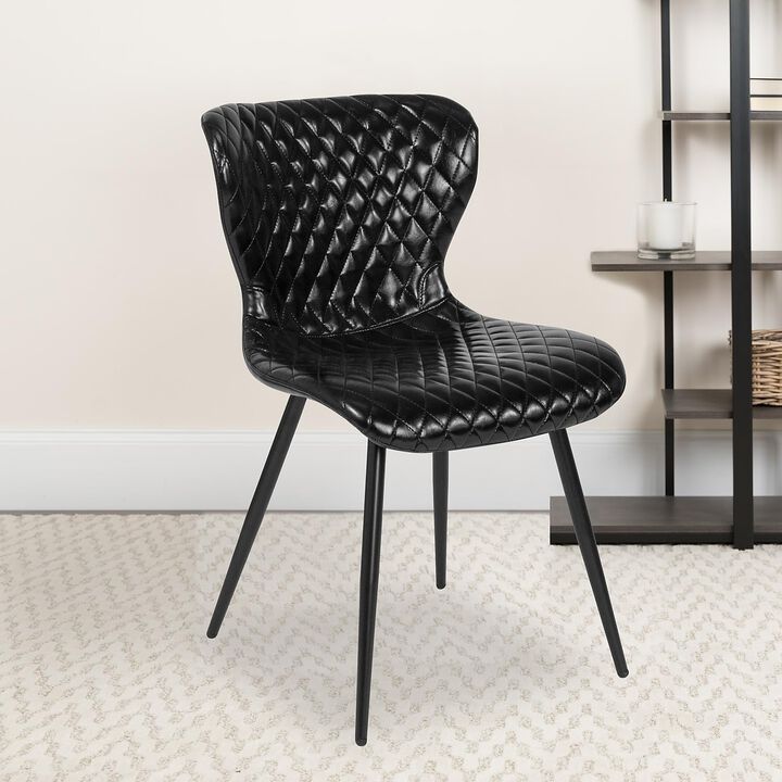Flash Furniture Bristol Contemporary Upholstered Chair in Black Vinyl