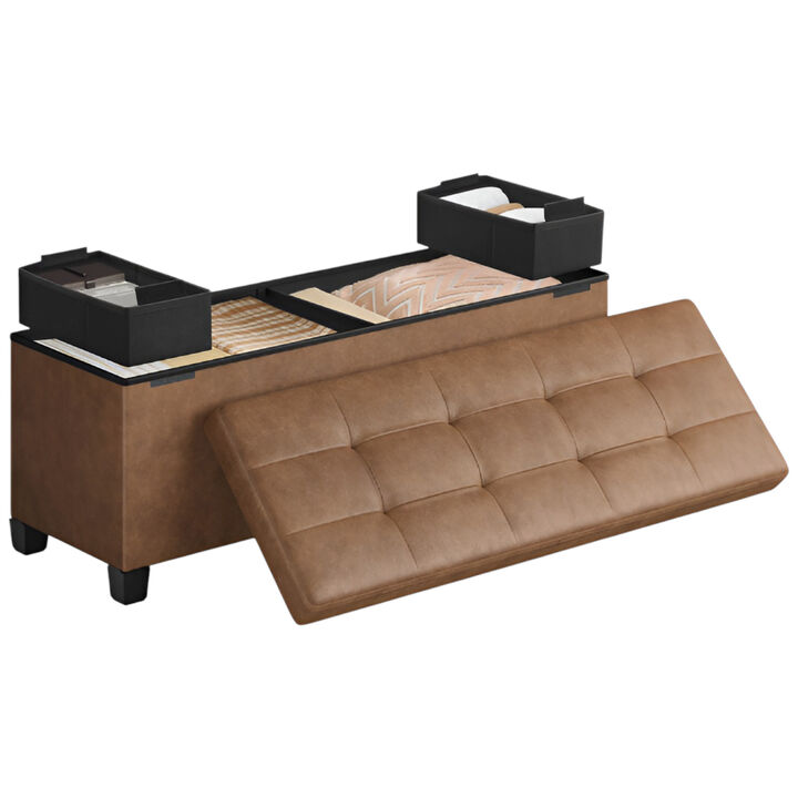 30 Gallon Storage Bench with Legs Large Capacity 112L Organizer