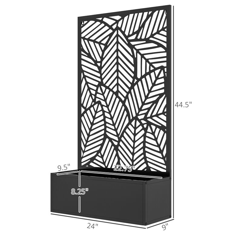Hivvago Outdoor Metal Privacy Screen with Planter Box image number 2