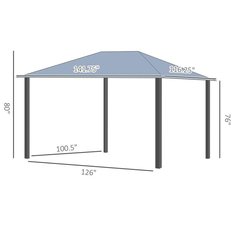 Hivvago 10' x 12' Gazebo Canopy with Netting image number 2