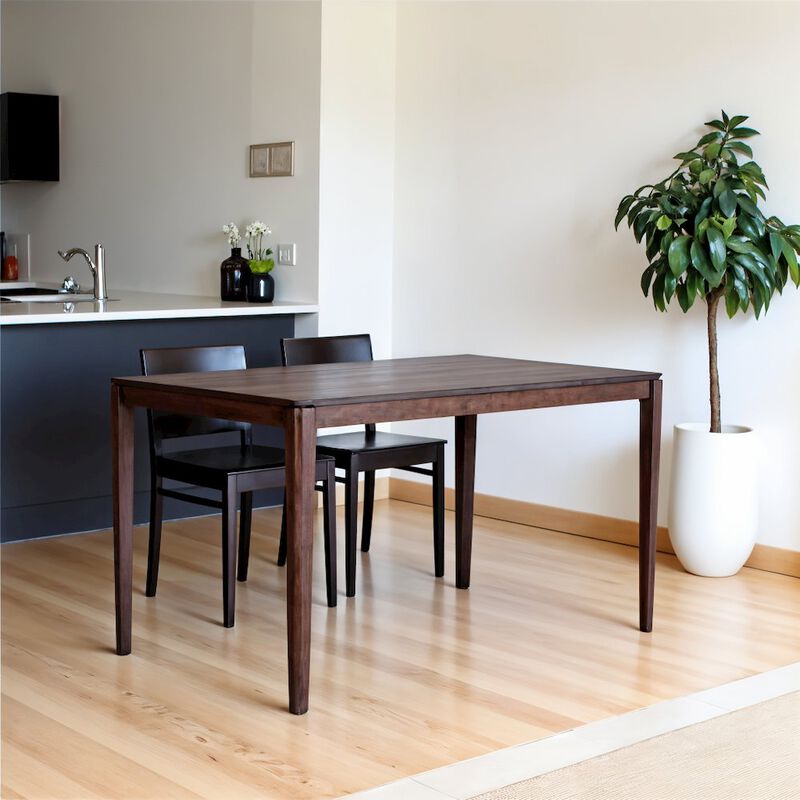 Starlight Canyon Home Brown Rectangular Dining Table, Solid + Manufactured Wood, Farmhouse Style