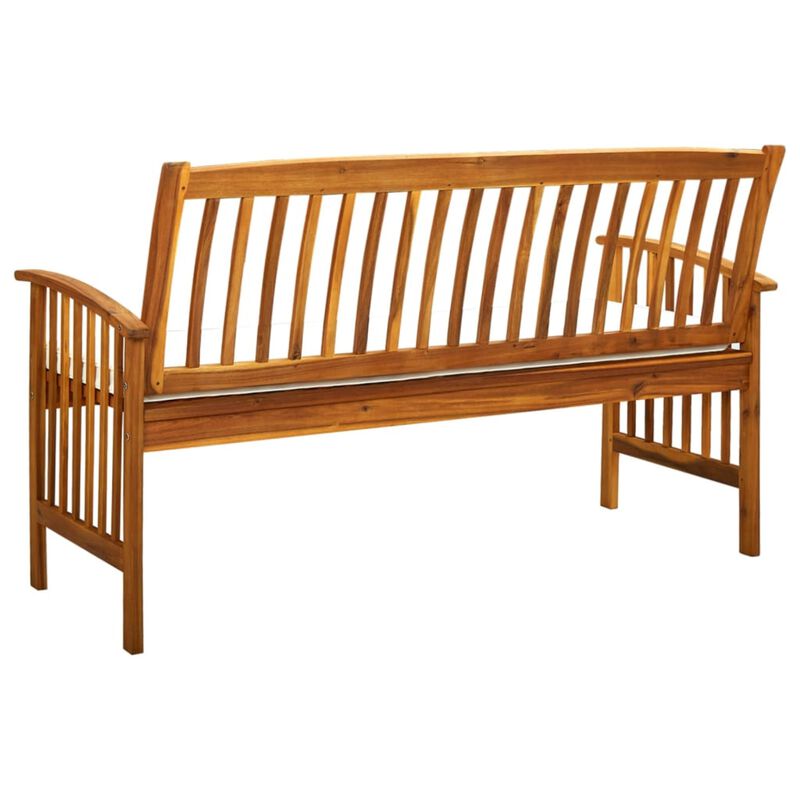vidaXL Garden Bench with Cushion 57.9" Solid Acacia Wood