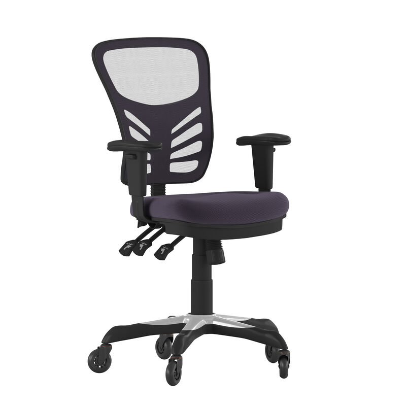 Nicholas Mid-Back   Mesh Multifunction Executive Swivel Ergonomic Office Chair with Adjustable Arms and Transparent Roller Wheels